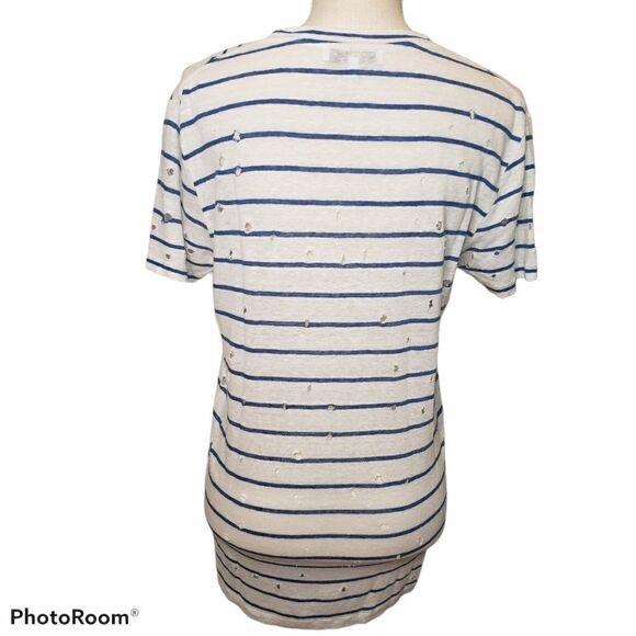 IRO Mina 100% Linen Distressed Short Sleeve Top - Picture 5 of 11